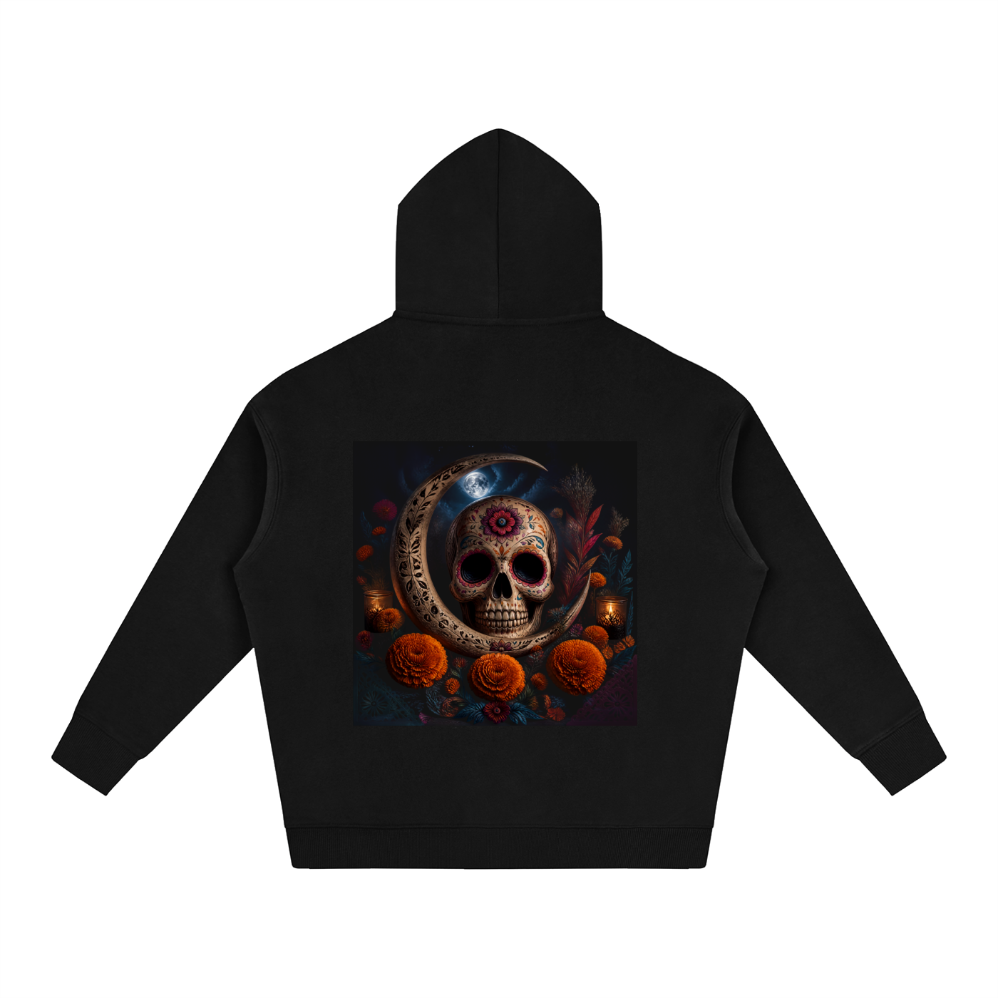 Con La Luna Oversize Fleeced Hoodie